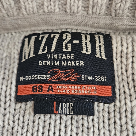 Gray Cable Knit Zip Up Sweater - Picture 4 of 4